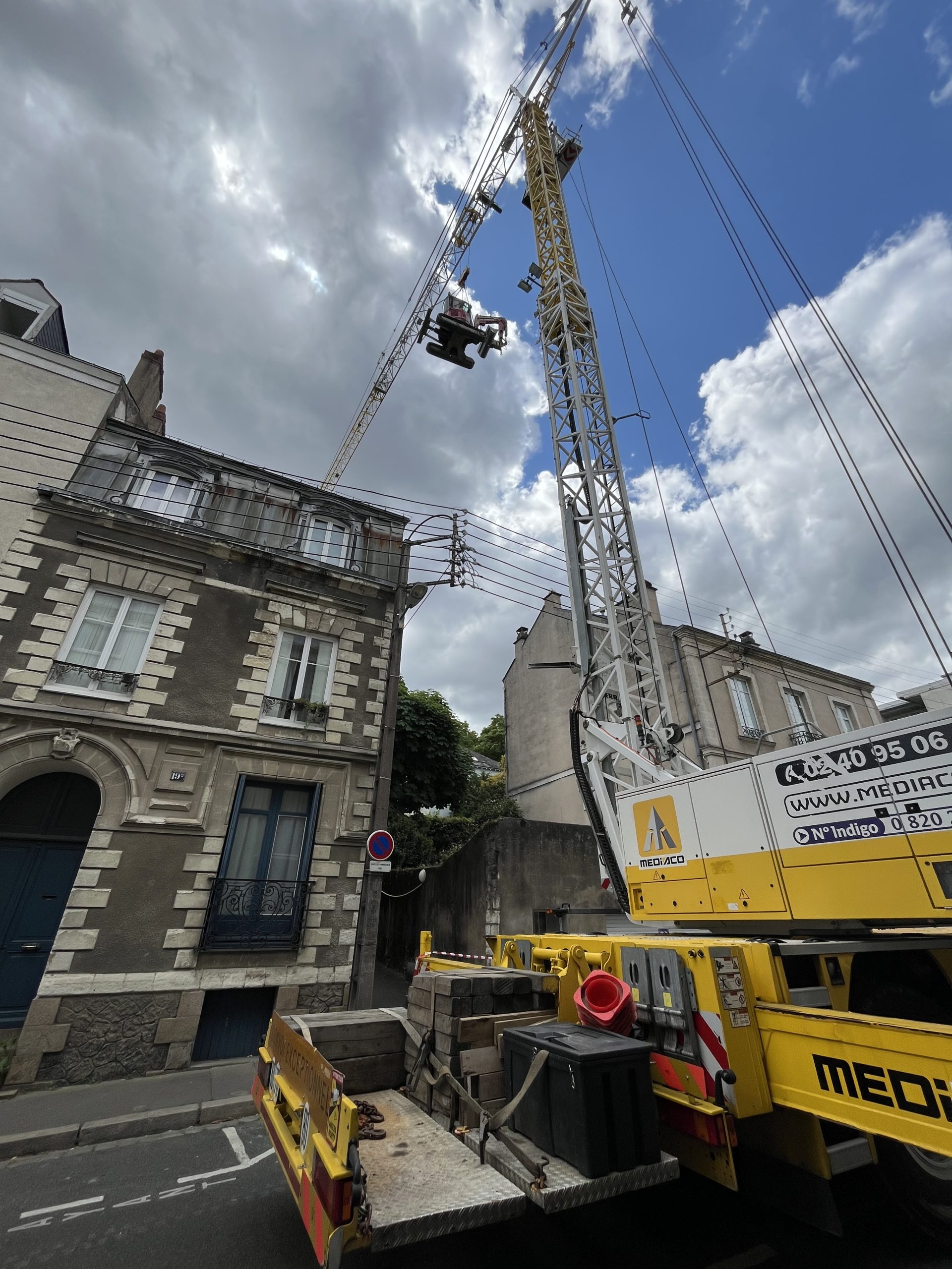 chantier de drainage en plein centre ville nantais